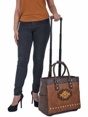 "The Santa Fe" Rolling Computer iPad Tablet or Laptop Tote Briefcase Carryall Bag