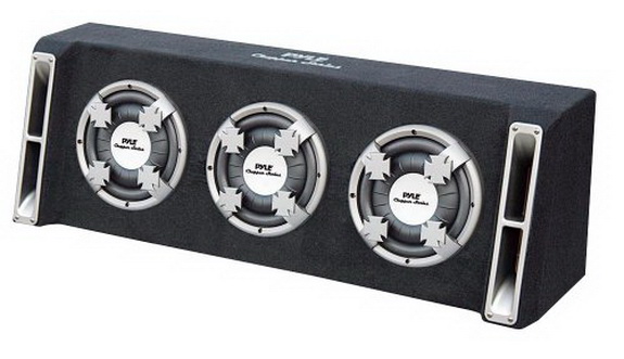 Pyle PL310TS Triple 10-Inch Slim Designed Bass Box System