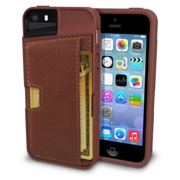 iPhone 5s Wallet Case - Q Card Case for iPhone 5/5s by CM4 - Mahogany Brown