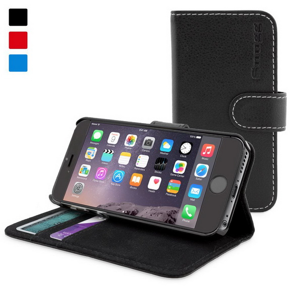 Snugg iPhone 6 Leather Flip Case in Black Snugg iPhone 6 Leather Flip Case in Black