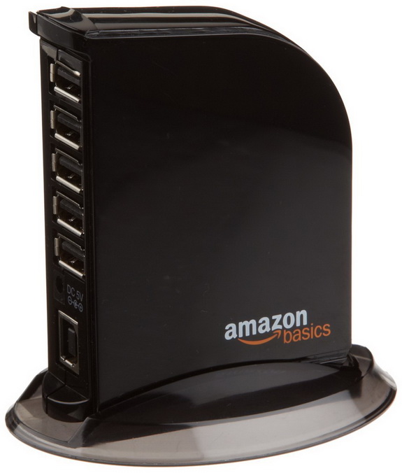 AmazonBasics 7 Port USB 2.0 Hub with 5V/4A power adapter