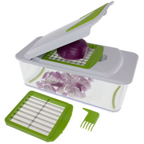 KT-406 7-in-1 Onion, Vegetable, Fruit and Cheese Chopper with Mandoline Slicer and Storage Lid KT-406 7-in-1 Onion, Vegetable, Fruit and Cheese Chopper with Mandoline Slicer and Storage Lid