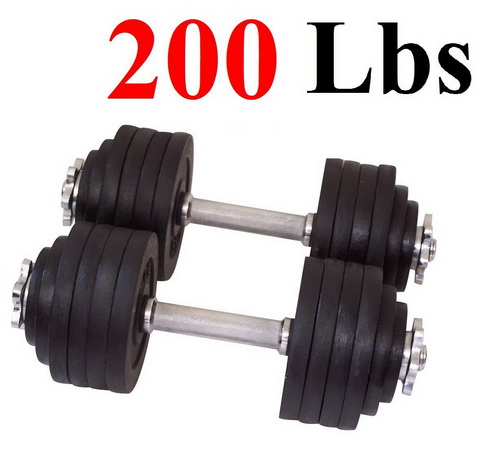 One Pair of Adjustable Dumbbells Kits - 200 Lbs (100lbs X 2pc)