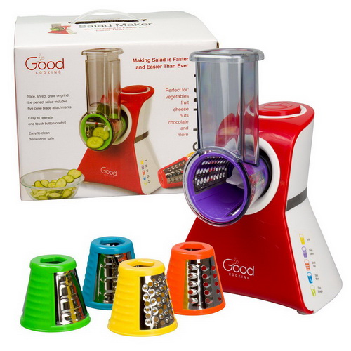 Salad Maker - Electronic Shredder, Slicer, Chopper, & Shooter Salad Maker - Electronic Shredder, Slicer, Chopper, & Shooter