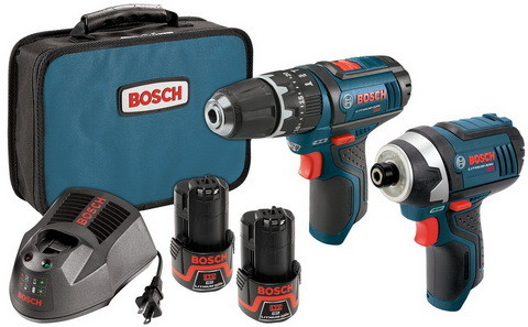 Bosch CLPK241-120 12-Volt Max Lithium-Ion 2-Tool Combo Kit with 3/8-Inch Hammer Drill and 1/4-Inch Hex Impact Driver, 2 Batteries, Charger and Case