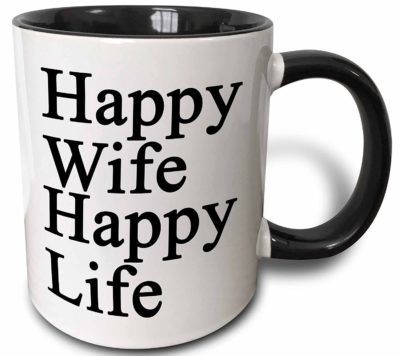 3dRose Happy Wife Happy Life Coffee Mug