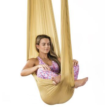 Healthy Model Life Silk Aerial Yoga Swing & Hammock Kit for Improved Yoga Inversions, Flexibility & Core Strength