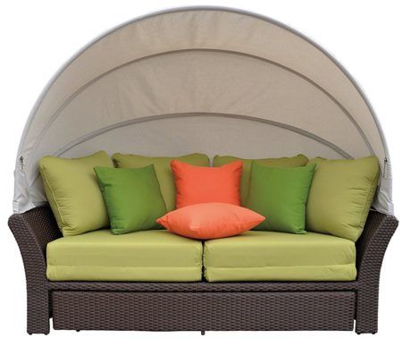Coutyard Casual Green Eclipse Outdoor Round Daybed with Canopy