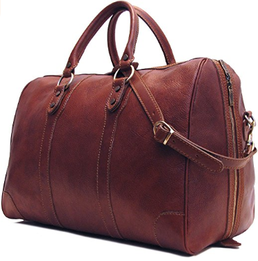Floto Roma Duffle bag for men Saddle Brown Italian Leather Weekender Travel