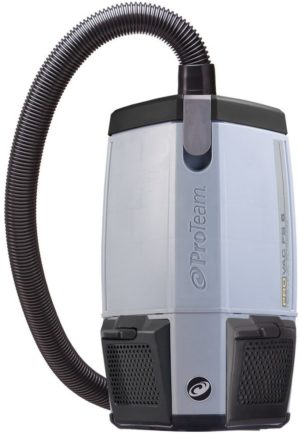 The 6-quart ProVac FS 6 backpack vacuum is the perfect solution for increasing productivity. Whether you are cleaning large areas or small, hard surfaces or carpet, high surfaces or low, this backpack vacuum saves time and effort. This unit is lightweight and durable, making it ideal for residential cleaning professionals. An extra-long, 50-foot power cord is included to clean large areas without having to unplug. The open-weave harness allows you to stay cool by dissipating any heat. This ProVac FS 6 comes complete with the Commercial Power Nozzle Tool Kit designed specifically to triumph over the demands of residential cleaning. A commercial power nozzle cleans under and around furniture with ease while a Gas Pump Handle with Electrified Hose conveniently turns on/off the power nozzle for efficient cleaning.