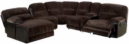 Furniture of America Ladden Elephant skin microfiber sectional sofa