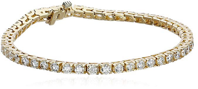 IGI Certified Brilliant-Cut Diamond 14K Yellow Gold Diamond Tennis Bracelet - Christmas gift for wife