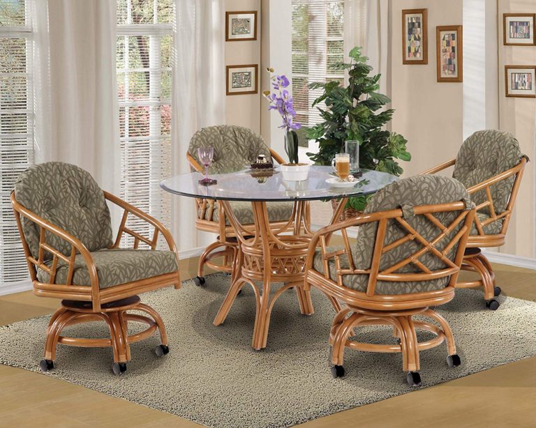 round kitchen table with caster chair
