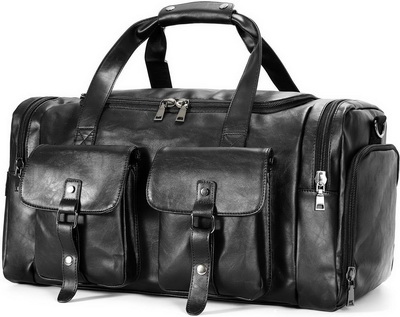 Zeroway PU Leather Travel Duffel Bag for men with Shoe Pouch