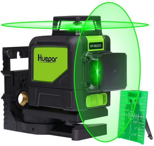 Huepar 902CG Self-Leveling 360-Degree Cross Line Laser Level