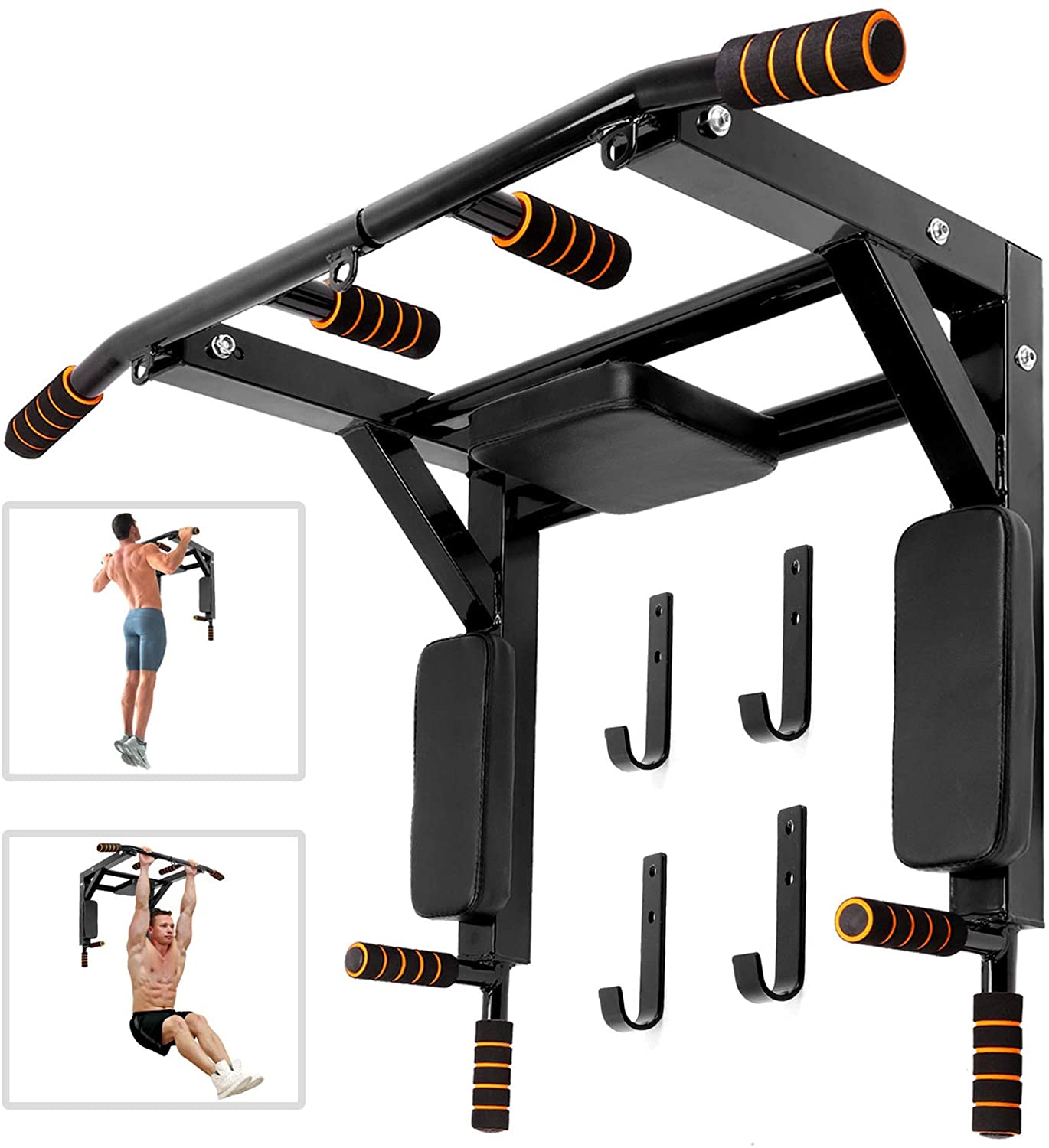Odoland Wall Mounted Pull Up Bar and Dip Station