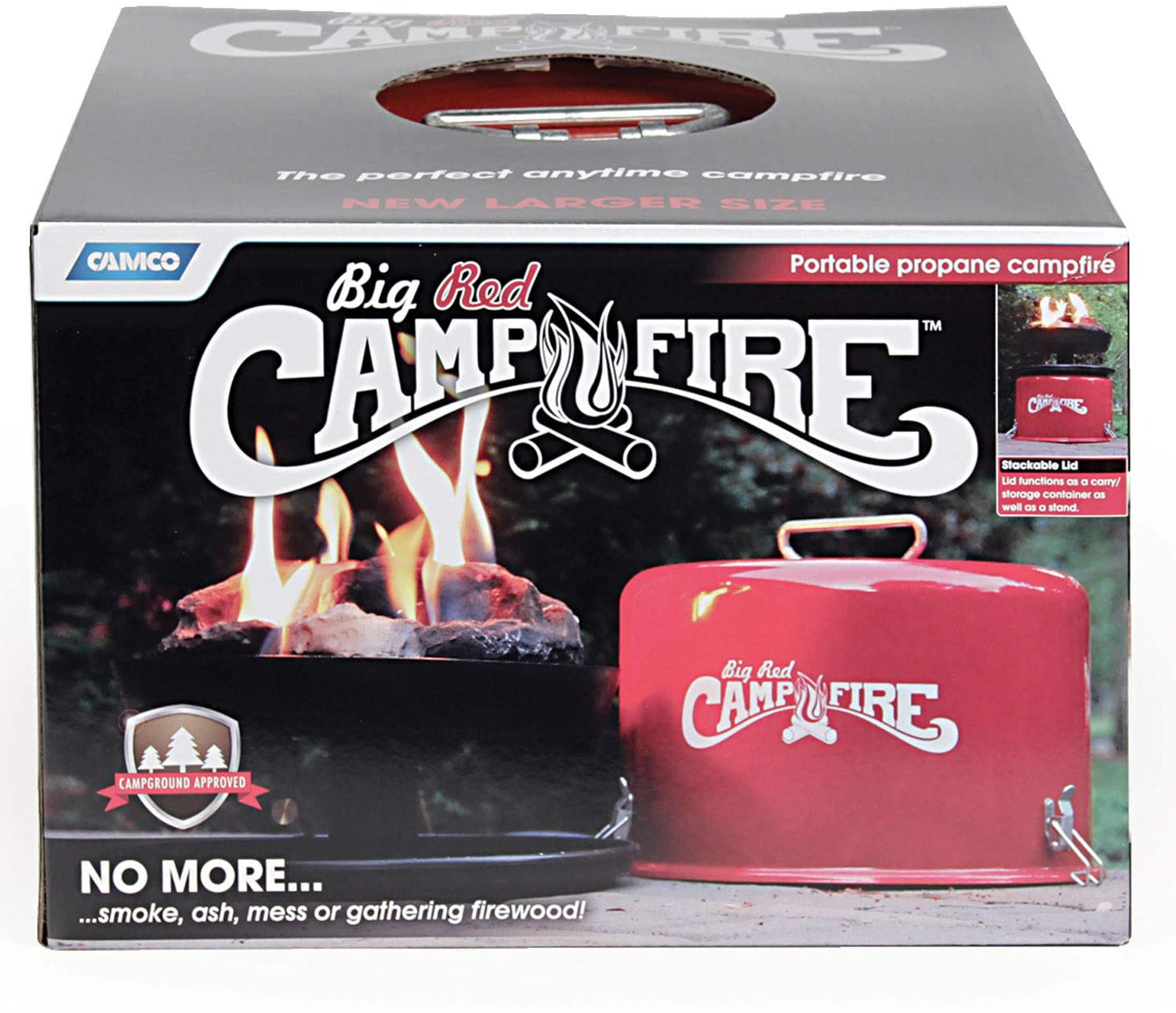 Camco 58035 Big Red Campfire Tabletop Propane Heater Fire Pit
