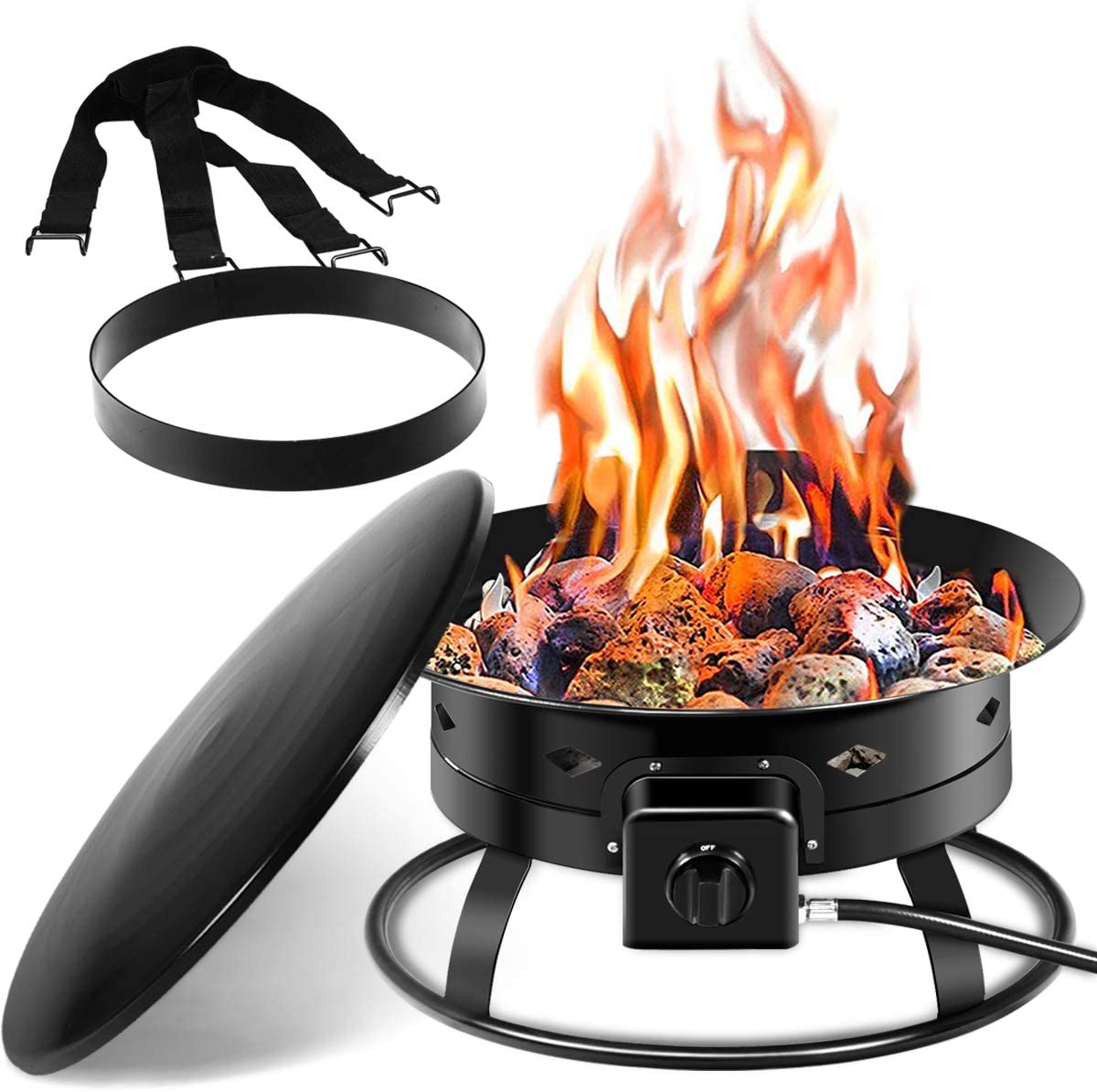Giantex Firebowl Outdoor Portable Propane Gas Fire Pit