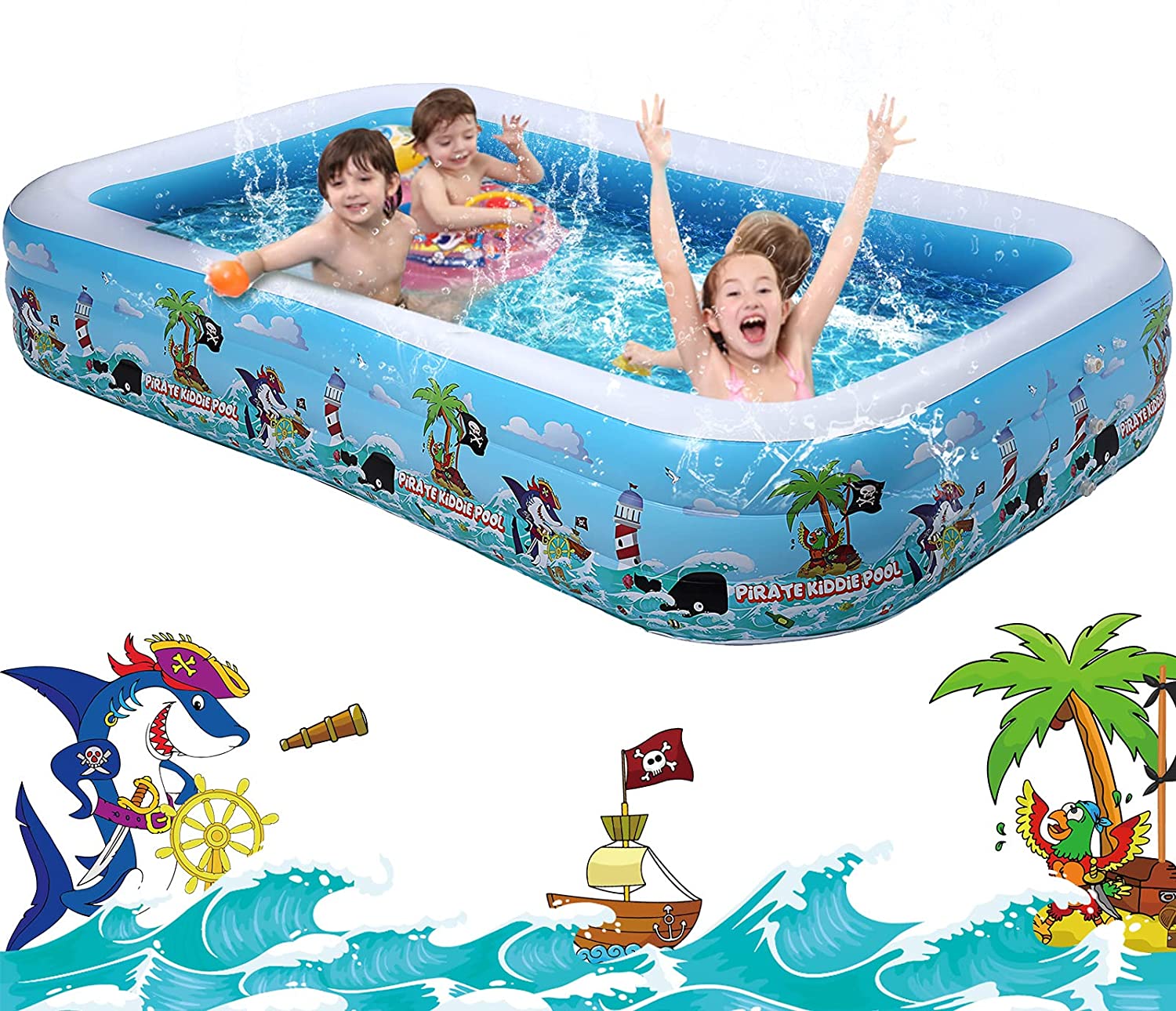 Happitry Inflatable Pool for Kids and Family